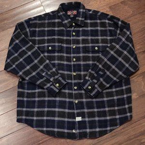 Old College Inn Wool Blend Plaid Flannel Shirt Jacket SIZE XL